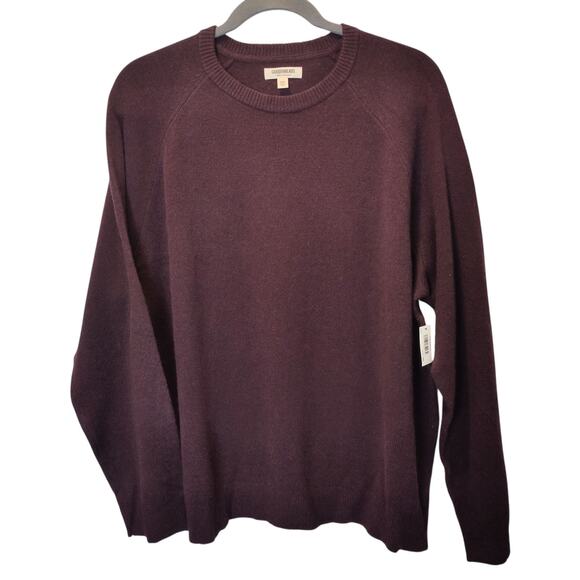NWT Goodthreads Men's Sz XXXL Burgundy 100% Lambswool Pullover Crew Neck Sweater - Picture 1 of 4